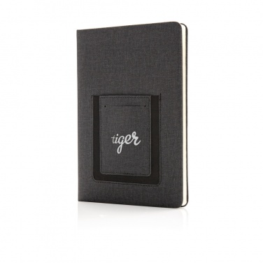 Logo trade promotional items image of: Deluxe A5 Notebook with phone pocket